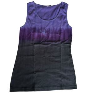 Womens Top Size Medium Purple Tie Dye Tank Handmade Hippie Vacation Travel Beach